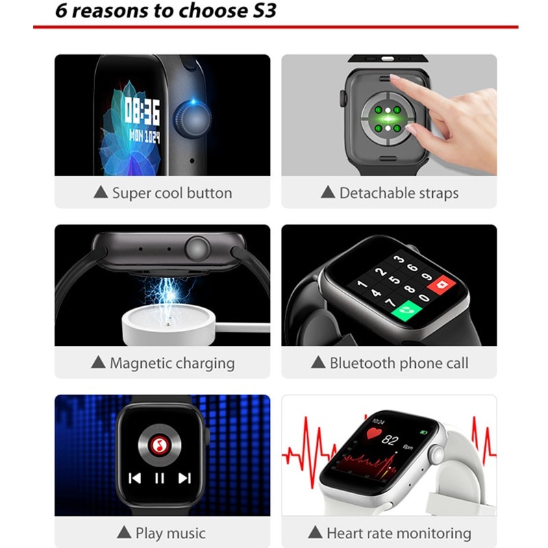 Smartwatch Bluetooth Call Watch Waterproof Fitness Tracker Music Control