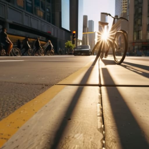 Modern urban commuting in a city.